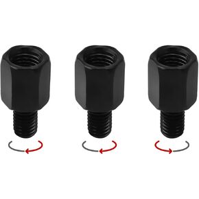 Evermotor Motorcycle Mirror Mount Thread Adapter M10 to M8 Bolts Screw Right Hand Thread 10mm RH to 8mm RH/LH Handlebars Mirror Fitting Reverse Thread Bolts for Motorcycles(3PCS)