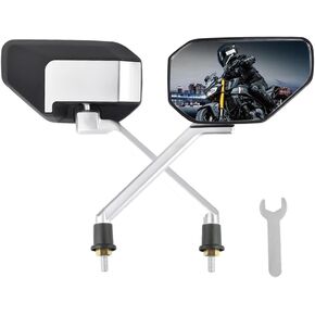 2 Pack Motorcycle Mirrors for Handlebars,HD Wide Angle & Multi-Angle Adjustable Motorcycle Side Mirrors,8mm Thread Motorcycle Rear View Mirrors for Motorcycle ATV Scooter