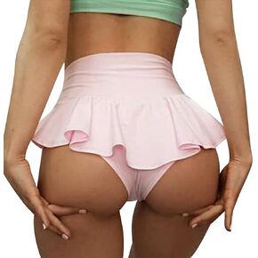 Women's Ruffle High Waisted Yoga Shorts Booty Hot Panties Butt Lifting Short Workout Gym Dance Shorts Clubwear