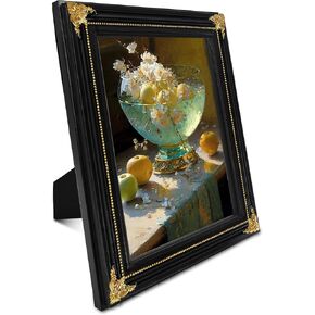 Picture Frames 8.5 x 11 for Wall and Tabletop Vintage Photo Frames Display Picture 8x10 with Mat Vertically or Horizontally Black 8.5 by 11 Picture Frame