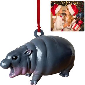 Bouncy Pork Pygmy Hippo Statue,M-o-o|Deng Hippo,Home Furnishing Decoration Charm,Creative Decorative Ornaments Modern Tabletop Decor for Bookshelf Car Bedroom (A)