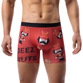 Evankin Men's Christmas Boxer Briefs with Bulge Pouch, Sexy Funny Novelty Underwear, Comfort Xmas Lingerie Underpants