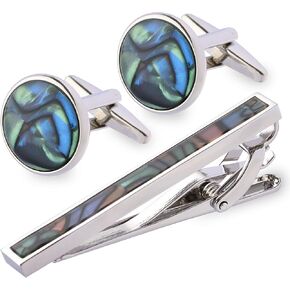 Sogee Imitation Abalone Shell Cufflinks for Men Unique Mens Cuff Links for Business Wedding Party with Gift Box