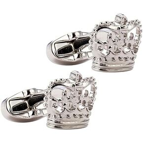 أزرار أكمام على شكل التاج الملكي للرجال (فضي) in Kuwait