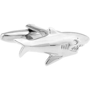 Silver Shark Great White Beach Lifeguard Cufflinks Wedding Groom Cuff Links