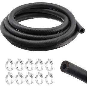 5/16" Fuel Line Hose Tool Kit,NBR Fuel Hose 10Ft with 10 Steel Fuel Line Clamps 300 PSI for Replace Small Engine Fuel Line,Versatile Car Accessories Gas Line Hose for PCV Systems (5/16 inch)