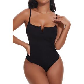 SHAPERIN Square Neck Bodysuit for Women Tummy Control Shapewear Sleeveless Slimming Bodysuit Going Out Tank Top