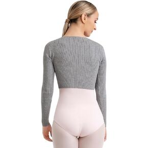 Capezio Shrug with Faux Knot, Heather Gray, Petite/Small