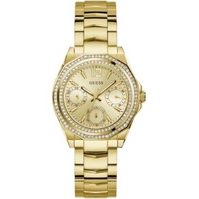 GUESS Silver-Tone and Crystal Multifunction Watch