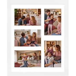 11x14 Collage Picture Frame, Displays 5Pcs 4x6 Photos with Mat or 1Pcs 11by14 Picture without Mat for Wall Hanging, Picture Frames Collage Wall Decor with Stand, 1 Pack