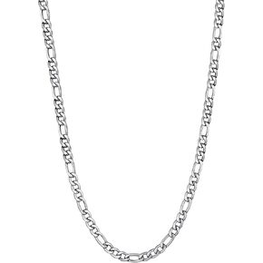 U7 Figaro Chain, Twisted Rope Chain, Men Stainless Steel Necklace,3mm,5mm,6mm,9mm 18K Gold Plated Chains Necklaces for Men Women 16"-30"