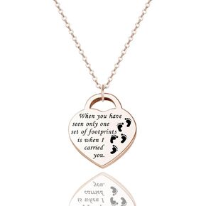 Footprints in The Sand Necklace When You Have Seen Only One Set of Footprints Is When I Carried You Religious Jewelry Christian Gift