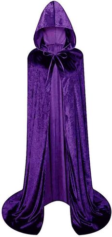 Unisex Full Length Hooded Robe Cloak Long Velvet Cape Cosplay Costume in Kuwait