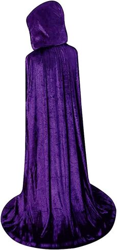 Unisex Full Length Hooded Robe Cloak Long Velvet Cape Cosplay Costume in Kuwait