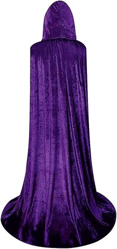 Unisex Full Length Hooded Robe Cloak Long Velvet Cape Cosplay Costume in Kuwait