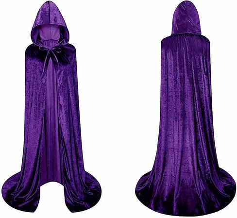 Unisex Full Length Hooded Robe Cloak Long Velvet Cape Cosplay Costume in Kuwait