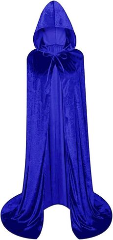 Unisex Full Length Hooded Robe Cloak Long Velvet Cape Cosplay Costume in Kuwait