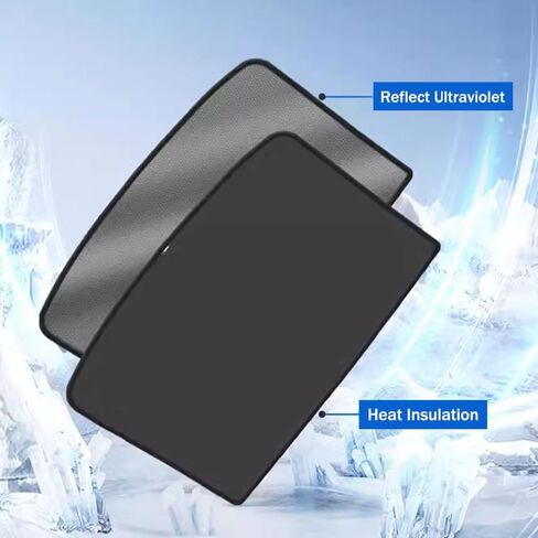 Glass Roof Sunshade for Tesla Model Y 2021-2023 Front & Rear Sunroof Sunshade UV Rays Protection Heat Insulation Roof Window Sun Protection Foldable Sunshield Heatshield in Kuwait