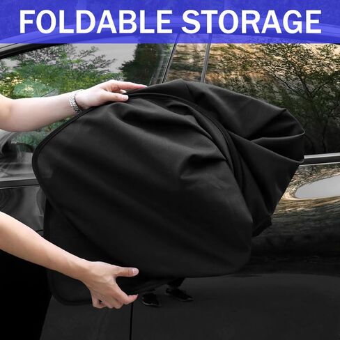 Glass Roof Sunshade for Tesla Model Y 2021-2023 Front & Rear Sunroof Sunshade UV Rays Protection Heat Insulation Roof Window Sun Protection Foldable Sunshield Heatshield in Kuwait