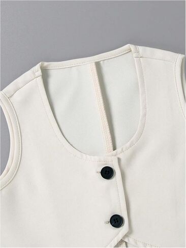 Floerns Toddler Girl's Two Piece Outfit Button Front Vest Blazer and Pants Set in Saudi Arabia