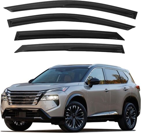 HAFIDI® Window Visor Fit for Nissan Rogue 2021-2024 Outside All Weather Durable Window Rain Guards, Window Deflectors, Vent Window Visors, 4 Pieces Set Accessories - Black in Saudi Arabia