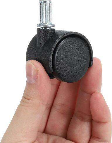 PATIKIL 1.5 Inch Stem Swivel Casters, 6 Pack Nylon 360 Degree Swivel Stem Wheels for Chair Desk Furniture Replacement, Black in Saudi Arabia