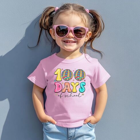Toddler 100 Day of School Shirt for Boys Kid Grils, My Happy 100th Day of School T Shirt, Cotton Blend, Funny Design :4-7T in Kuwait