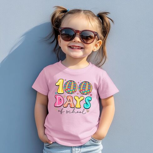 Toddler 100 Day of School Shirt for Boys Kid Grils, My Happy 100th Day of School T Shirt, Cotton Blend, Funny Design :4-7T in Kuwait