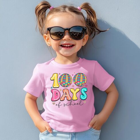 Toddler 100 Day of School Shirt for Boys Kid Grils, My Happy 100th Day of School T Shirt, Cotton Blend, Funny Design :4-7T in Kuwait