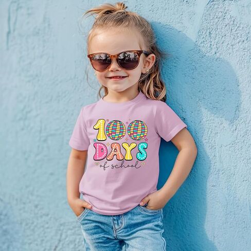 Toddler 100 Day of School Shirt for Boys Kid Grils, My Happy 100th Day of School T Shirt, Cotton Blend, Funny Design :4-7T in Kuwait