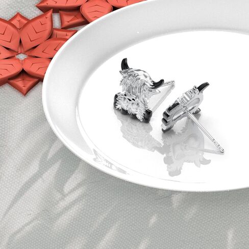 Duck/Dog/Penguin/Chicken/Highland Cow/Ladybug/Crab/Bee/Owl/Octopus/Bat/Dragonfly Earrings 925 Sterling Silver Paw Print Stud Earrings Cute Animal Jewelry Gifts For Women Friend in Kuwait