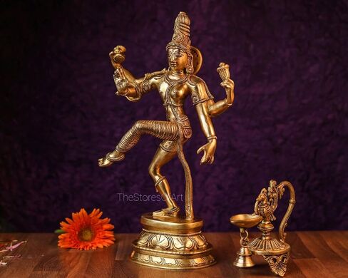 تمثال Ardhanarishvara النحاسي، تمثال Ardhanareshwar النحاسي الكبير مقاس 38 سم، نصف ذكر ونصف أنثى، Shiva Parvati Idol، شخصية Shiva-Shakti in Saudi Arabia