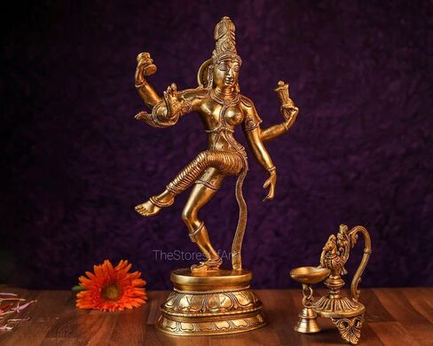 تمثال Ardhanarishvara النحاسي، تمثال Ardhanareshwar النحاسي الكبير مقاس 38 سم، نصف ذكر ونصف أنثى، Shiva Parvati Idol، شخصية Shiva-Shakti in Saudi Arabia