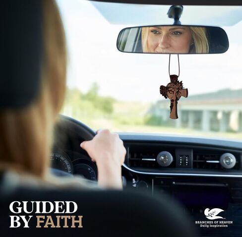 Branches of Heaven Car Mirror Hanging Accessories - Inspirational Rearview Mirror Charms for Protection - Unique Car Ornaments for Interior Decoration - Handmade in USA in Saudi Arabia