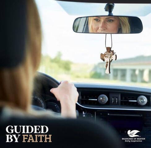 Branches of Heaven Car Mirror Hanging Accessories - Inspirational Rearview Mirror Charms for Protection - Unique Car Ornaments for Interior Decoration - Handmade in USA in Saudi Arabia