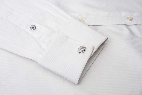 أزرار أكمام على شكل التاج الملكي للرجال (فضي) in Kuwait