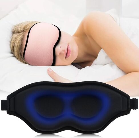 Sleep Mask for Women Men, Side Sleeper, Upgraded 3D Contoured Cup Sleeping Mask, Light Blocking Eye Mask for Sleep,Breathable & Soft for Sleeping, with Adjustable Elastic Strap, Black. in Saudi Arabia