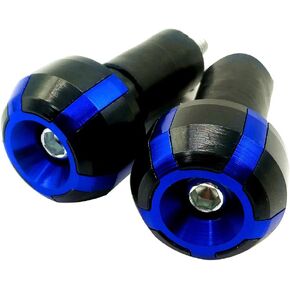 Kyobusa Universal Motorcycle Street Bike Bar Ends 7/8"(22mm) Anti-Vibration Blue Handlebar Grips Plugs Fits for Honda Kawasaki Suzuki Yamaha BMW
