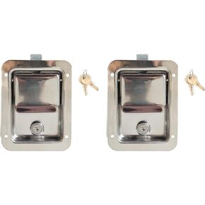 Buyers Products N3885 Non-Locking Standard Flush Single Point Latch, Polished Stainless Steel, Bolt On Mount, Truck Tool Box Latch, Trailer Latch, Camper & RV Latch
