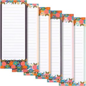 Juvale 6 Pack Magnetic Notepads for Refrigerator - Shopping List, To-Do, Memo, Scratch Pads (6 Floral Designs, 60 Sheets Each)