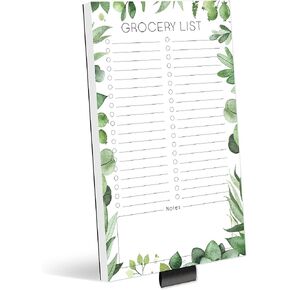 Evercio Grocery List Magnetic Notepad for Refrigerator | Floral Greenery Shopping List Cute Memo Note Pad for Fridge | Kitchen Supplies | Office Gift for Coworkers | 4.5x7.5 Inches, 50 Sheets