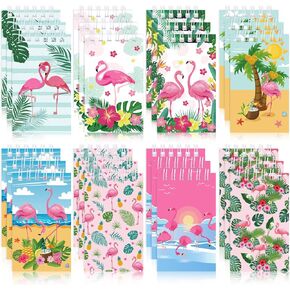 Faccito 24 Pcs Flamingo Party Favors Summer Mini Notepads Hawaii Pocket Notepads Tropical Spiral Small Notepads Luau Tiny Memo Notes for Birthday Party Supplies School Student Teacher Classroom Reward