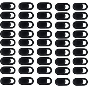 50Pcs Computer Camera Cover Slider, Webcam Cover Blocker Slider Slim 0.027 inch for MacBook Pro/iMac/Laptop/PC/iPad Pro (Black)
