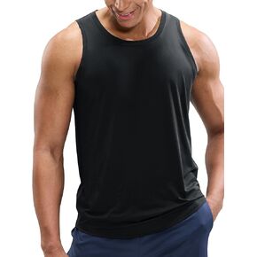 MIER Men's Tank Tops Workout Sleeveless Tee Shirts Muscle Athletic Gym Running Beach Tanks for Men, Quick Dry