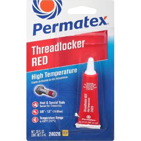 Permatex 24026 High Temperature Threadlocker Red, 6 ml, Pack of 1