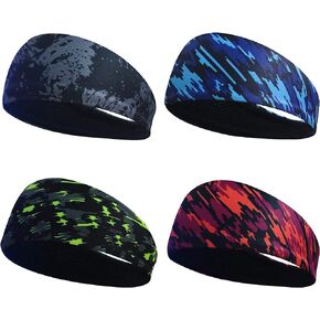 عصابات رأس Obacle للرجال والنساء، عصابات رأس غير قابلة للانزلاق، رفيعة وخفيفة الوزن قابلة للتنفس، عصابة رأس رياضية خارجية، تمرين اليوغا، صالة الألعاب الرياضية، الجري، الركض، 4 عبوات in Kuwait