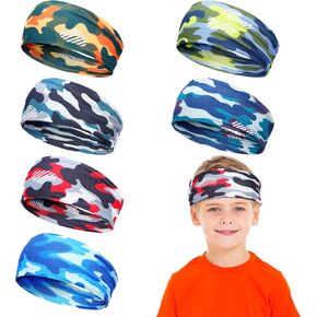 Boys Headbands for Sports- Non Slip Kids Athletic Sweatband Football Headband for Boys, Made of Comfortable Milk Silk, Elastic Sweat Absorbing Hairband for Kids Basketball Soccer Baseball