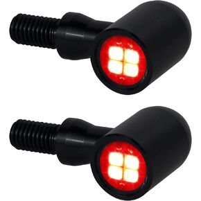 QUASCO Front Rear Motorcycle Turn Signals, Mini Size Led Brake Tail Lights Universal Compatible with Harley Honda Kawasaki Suzuki Triumph Yamaha