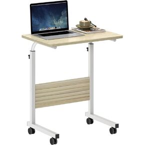 SogesHome 23.6inches Adjustable Mobile Bed Table Portable Laptop Computer Stand Desks Cart Tray, Black
