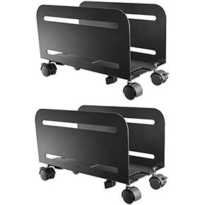 Mount Plus MP-CPB-4 Single Black Computer Tower Desktop ATX-Case, CPU Steel Rolling Stand, Adjustable Mobile Cart Holder with Locking Caster Wheels (1 Pack Cart) in Kuwait